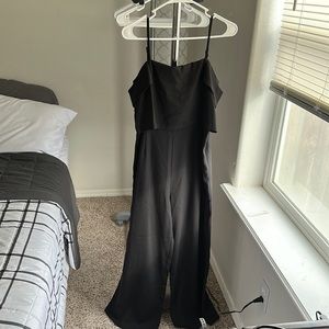 Black cold shoulder jumpsuit
